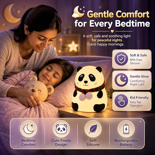 Silicone Panda Color-Changing LED Night Light